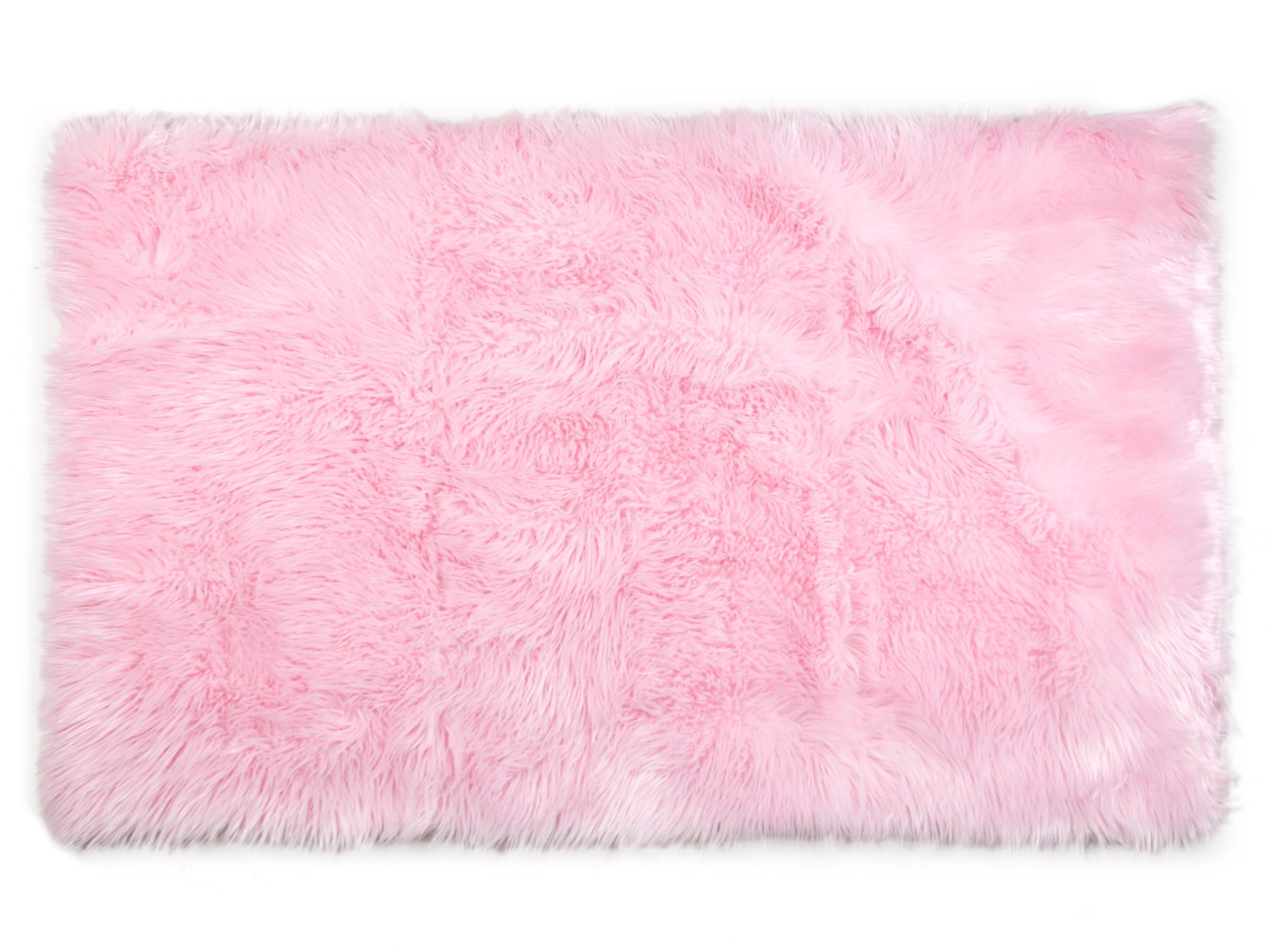 L.Pink Super Soft Faux Fur Area Rugs