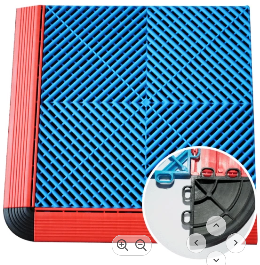 Blue PP Interlocking Floor Tile 400*400mm For Use In Garages Workshop