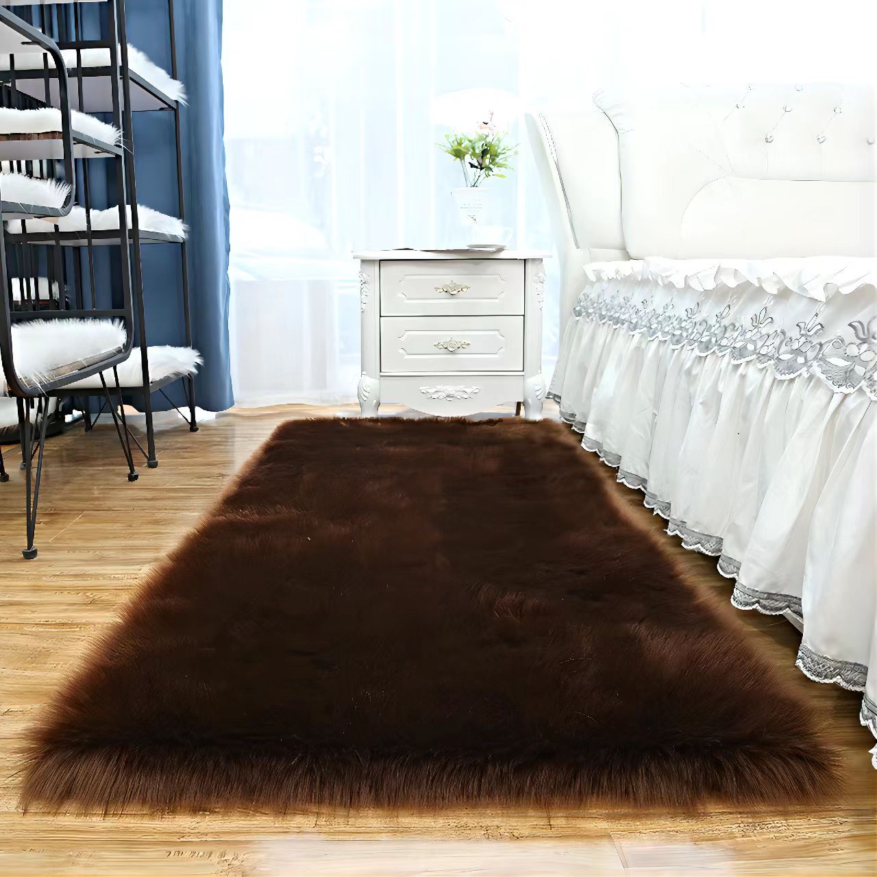 Cherry Super Soft Faux Fur Area Rugs