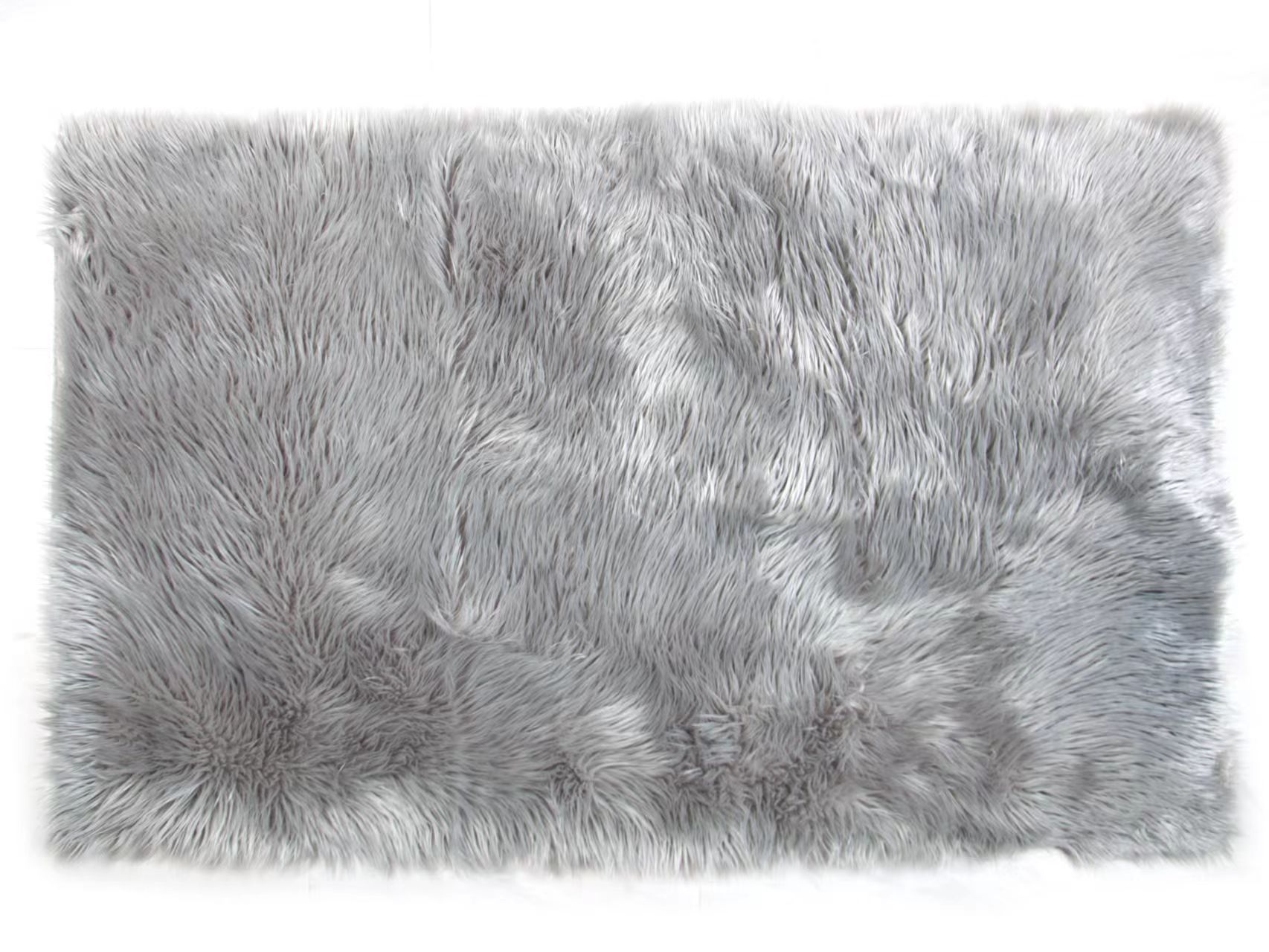 L.Grey Super Soft Faux Fur Area Rugs