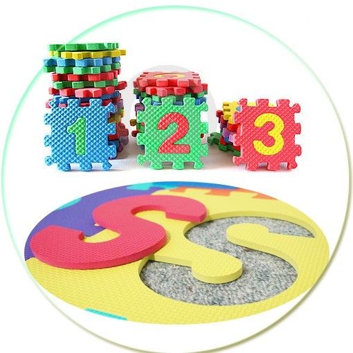 12"X12 10mm Thicknes 85kg/Cbm Kids Foam Mat Number, Alphabet and Sharp design As Educational Toys