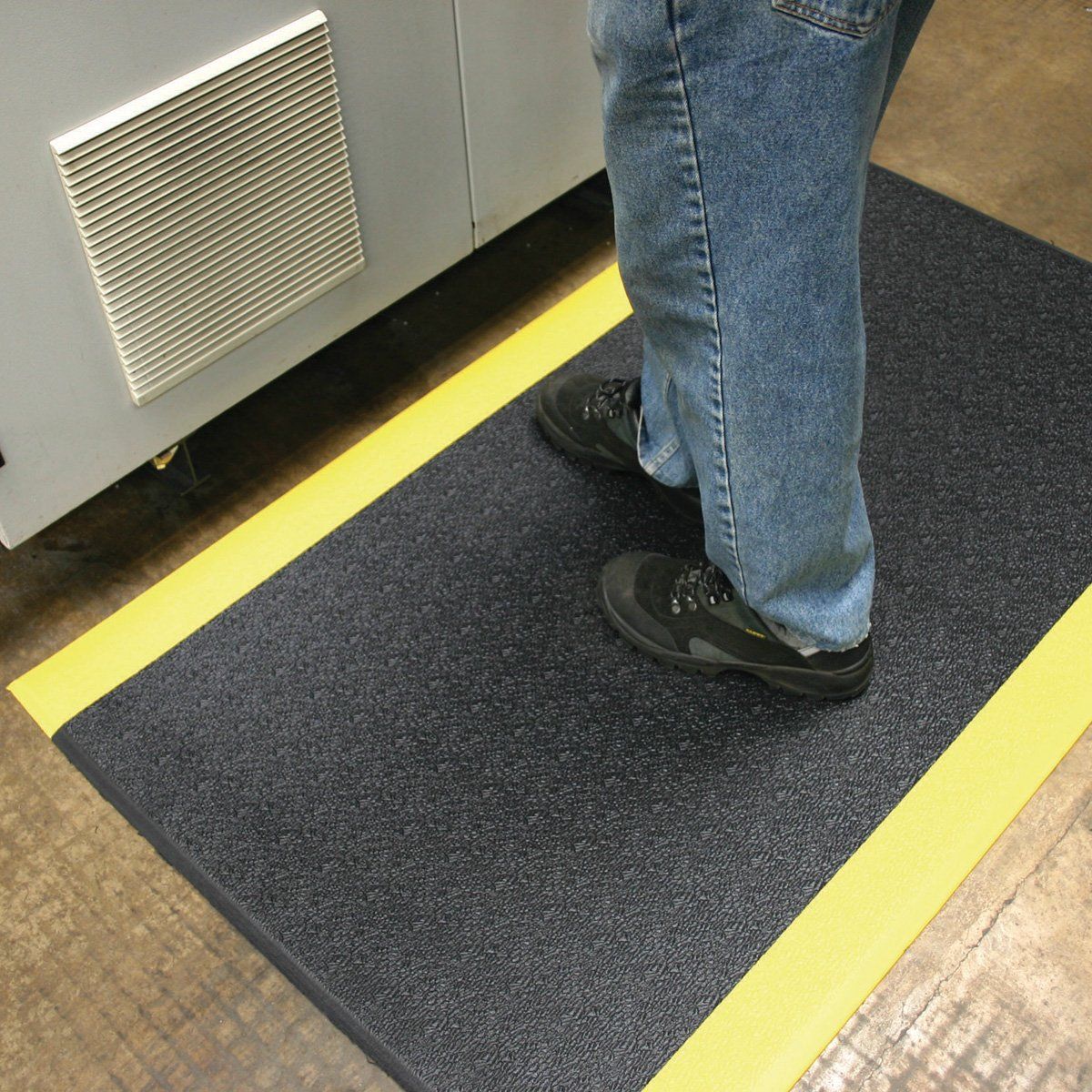 Yellow Borders Pvc 2x3Ft Anti Fatigue Foam Mat Water Proof